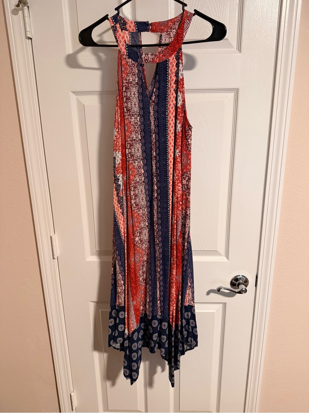 Women's Maurice’s Sleeveless Patterned Halter Dress - Red & Navy